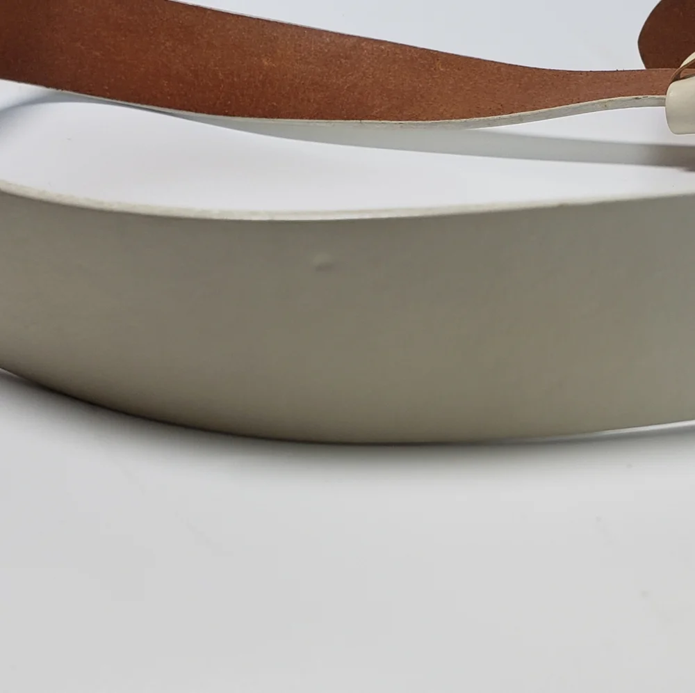 Paul Smith Off White Leather Belt with Anchor Buckle